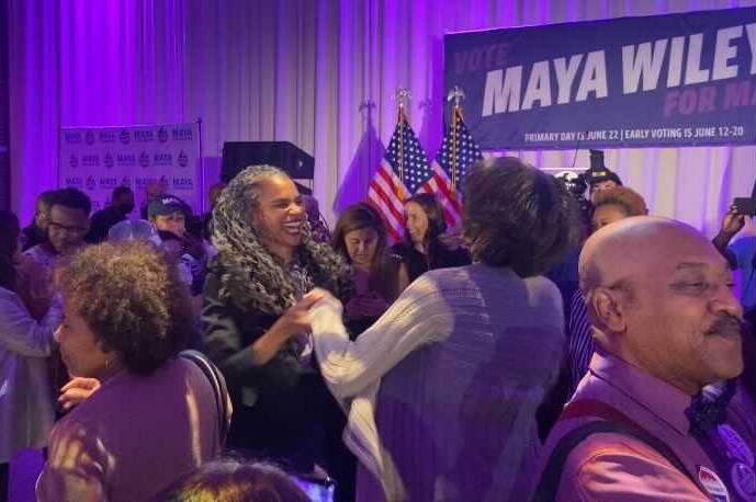 maya wiley at her election night party